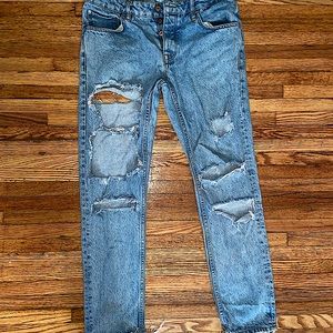 Distressed Light Blue Jeans